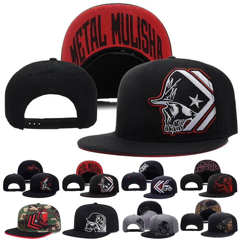Snapback Hat Flat - หมวกเบสบอลปักลายโครงกระดูกแบบ unisex สำหรับผู้หญิงและผู้ชาย หมวกแฟชั่นสไตล์ฮิปฮอปแบบ snapback ป้องกันแสงแดด