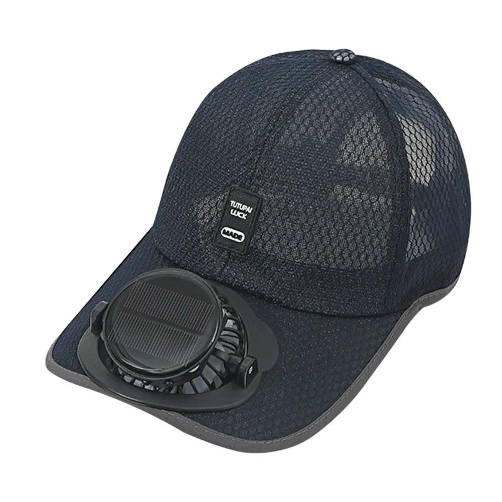 Golf Cap Dad - หมวกเบสบอลตาข่ายพร้อมพัดลมพลังงานแสงอาทิตย์ หมวกกันแดดสำหรับฤดูร้อน เหมาะสำหรับกิจกรรมกลางแจ้ง ชายหาด เดินป่า ตั้งแคมป์