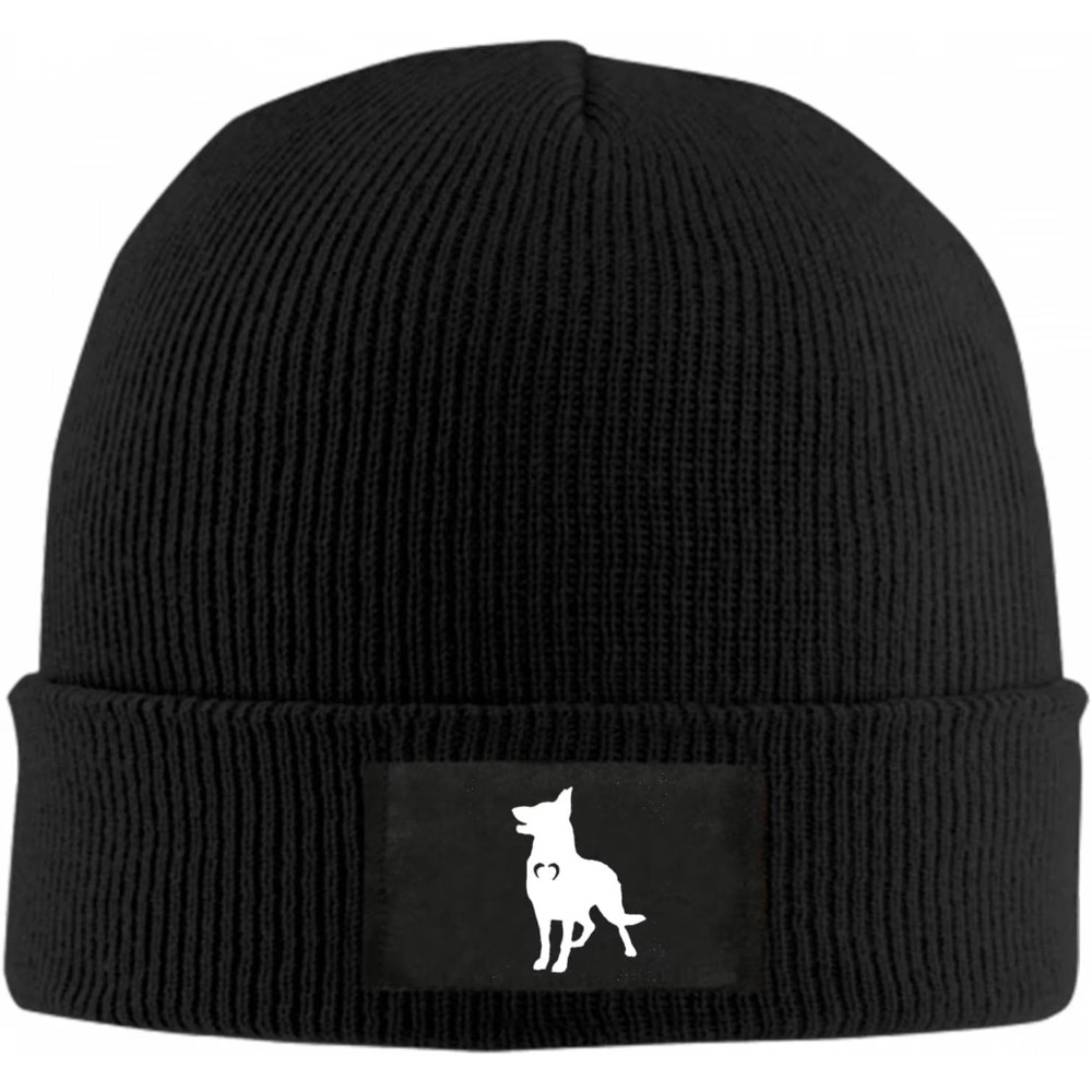 Beanie Cuffed Knit - หมวกบีนนี่ลายเยอรมันเชพเพิร์ดสำหรับผู้หญิงและผู้ชาย หมวกไหมพรมฤดูหนาวแบบมีขอบ หมวกบีนนี่ฤดูหนาวแบบอุ่น หมวกทรงสกัลแคป หมวกไหมพรมแบบเรียบ