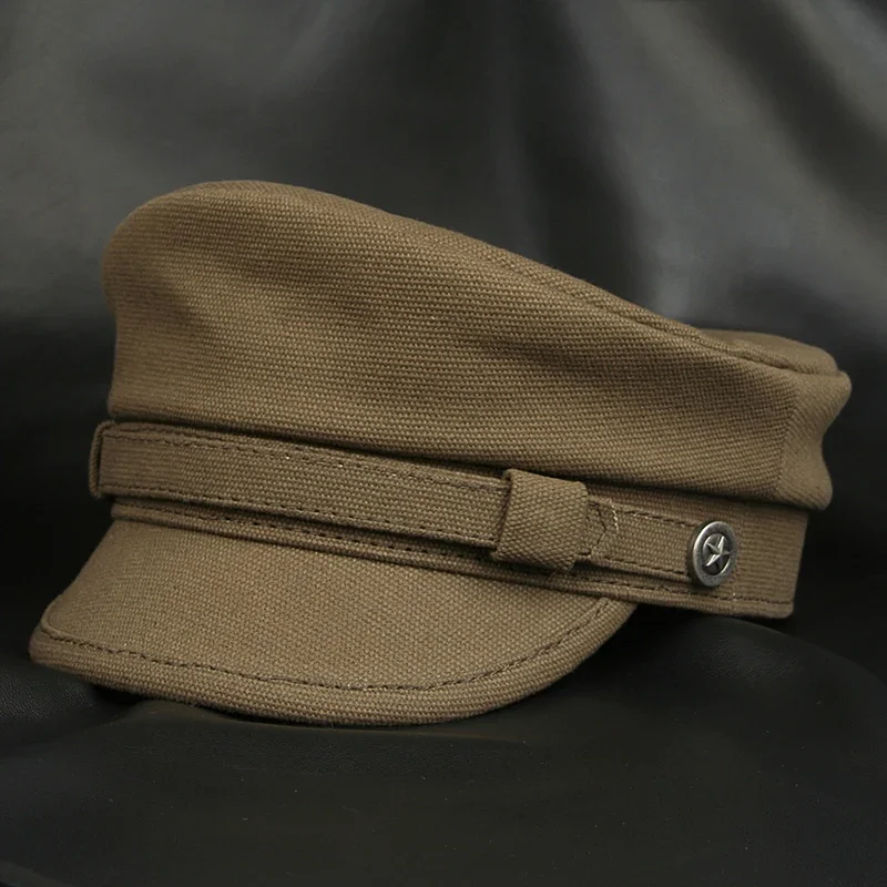 Snapback Hat Flat - หมวกทหารเรือผู้หญิง, หมวกทหารแฟชั่นเท่หมวกนาวิกโยธินหมวกแบนด้านบน Topi Motor ประสิทธิภาพบนเวทีหมวกกัปตัน