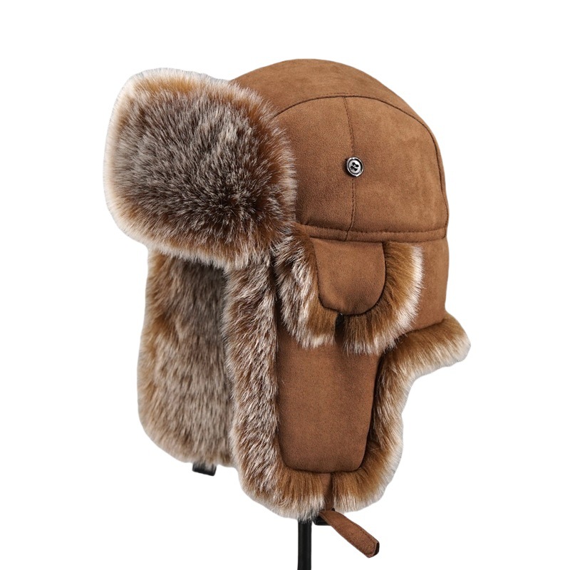 Trapper Hat Ear Flap - หมวกกันหนาวบุขนเทียมสำหรับผู้ชาย ป้องกันลมหนาว พร้อมที่ปิดหู สำหรับการผจญภัยกลางแจ้ง