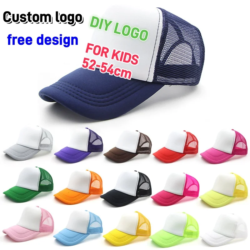 Trucker Cap Mesh - เด็กปรับตาข่าย Trucker หมวกโลโก้ที่กําหนดเองบุคลิกภาพ DIY พิมพ์เบสบอลหมวกฤดูร้อน Sun