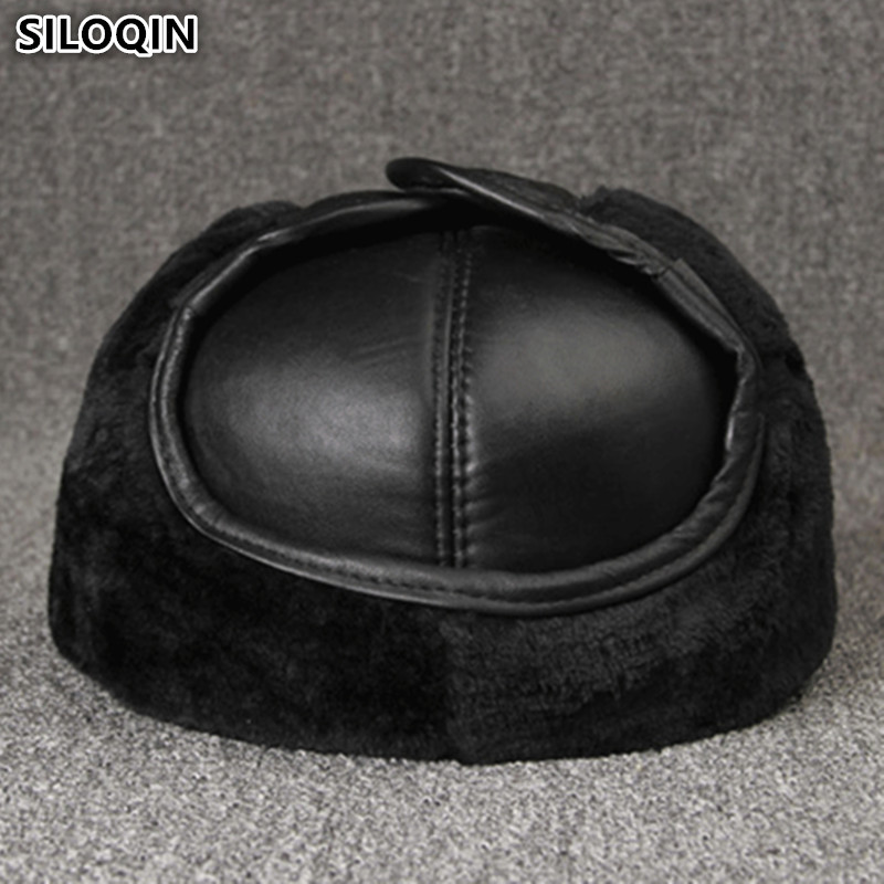 Winter Trapper Hat - หมวกหนังแท้ หมวกกันหนาวทรงบอมเบอร์ หมวกปิดหูขนแกะ หมวกผู้ชาย หมวกกอล์ฟ หมวกแก๊ป