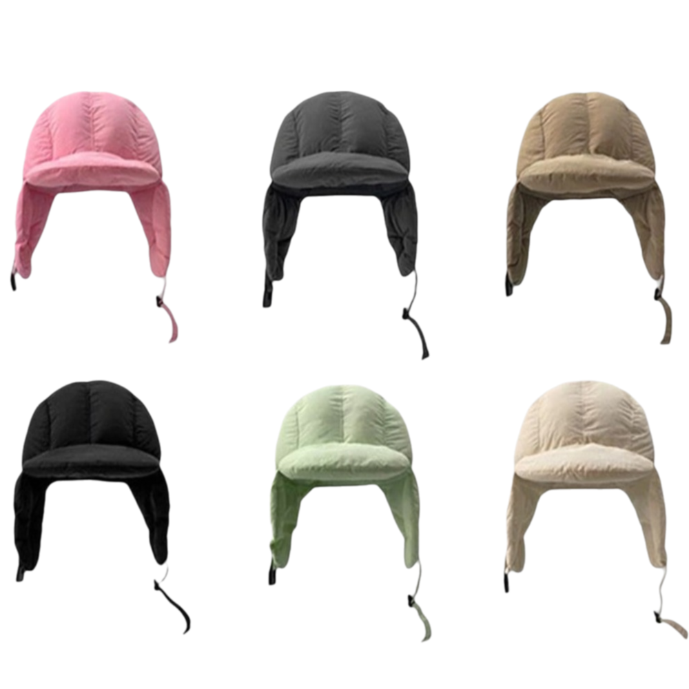 หมวกบอมเบอร์บุผ้าสีพื้น มีที่ป - Trapper Hat Ear Flap บทวิจารณ์และราคา
