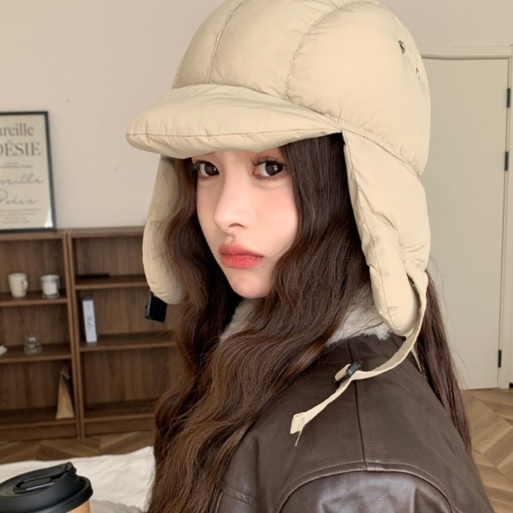 หมวกบอมเบอร์บุผ้าสีพื้น มีที่ป - Trapper Hat Ear Flap บทวิจารณ์และราคา