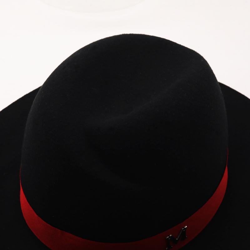 ใหม่ด้านนอกสีดำด้านในสีแดงขนสั - Fedora Hat Wool บทวิจารณ์และราคา