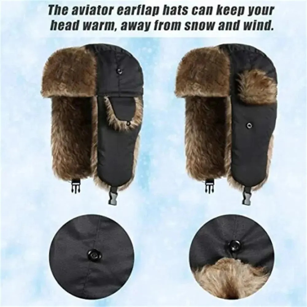 หมวกกันหนาวแบบรัสเซียสำหรับผู้ - Trapper Hat Ear Flap บทวิจารณ์และราคา