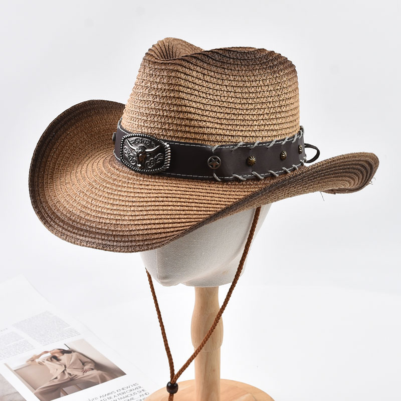 หมวกฟางคาวบอยสไตล์ตะวันตกสำหรั - Cowboy Hat Straw บทวิจารณ์และราคา