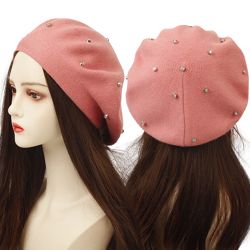หมวกเบเร่ต์ผู้หญิงประดับคริสตั - Beret French Wool บทวิจารณ์และราคา