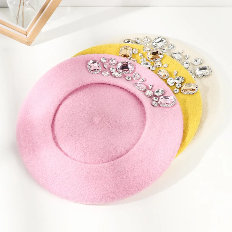 หมวกเบเร่ต์ขนสัตว์ประดับคริสตั - Beret French Wool บทวิจารณ์และราคา