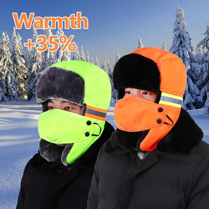 หมวกกันหนาวแบบมีที่ปิดหู สีส้ม - Winter Trapper Hat บทวิจารณ์และราคา