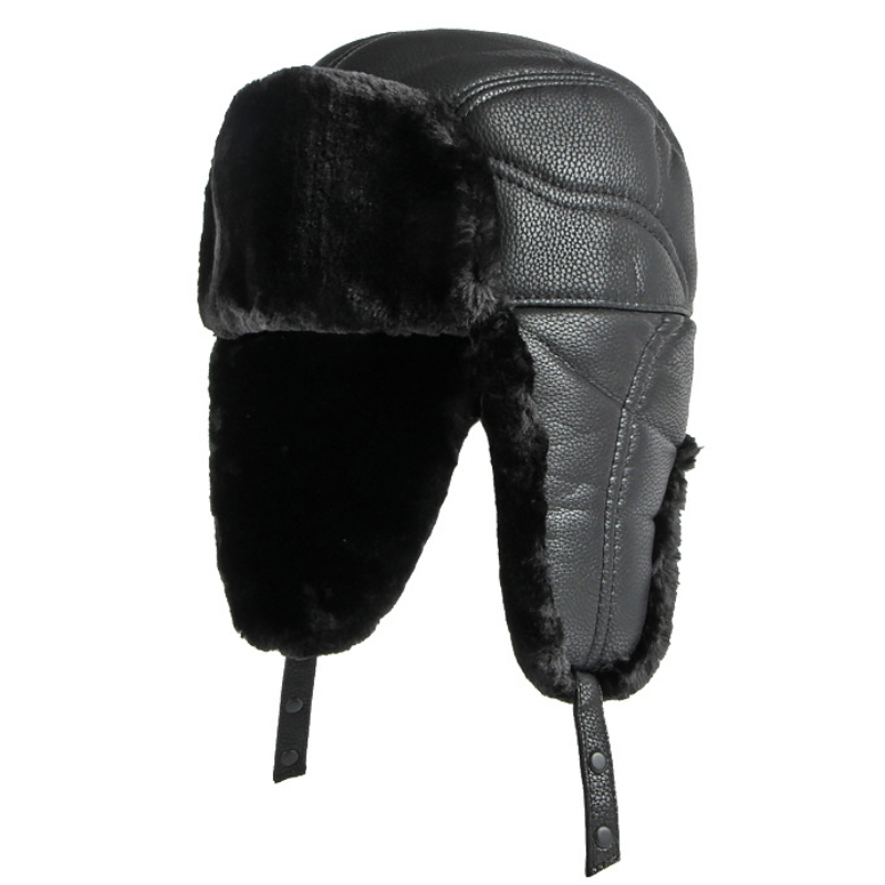 HT4002หนัง PU แบบใหม่หมวกรัสเซ - Winter Trapper Hat บทวิจารณ์และราคา