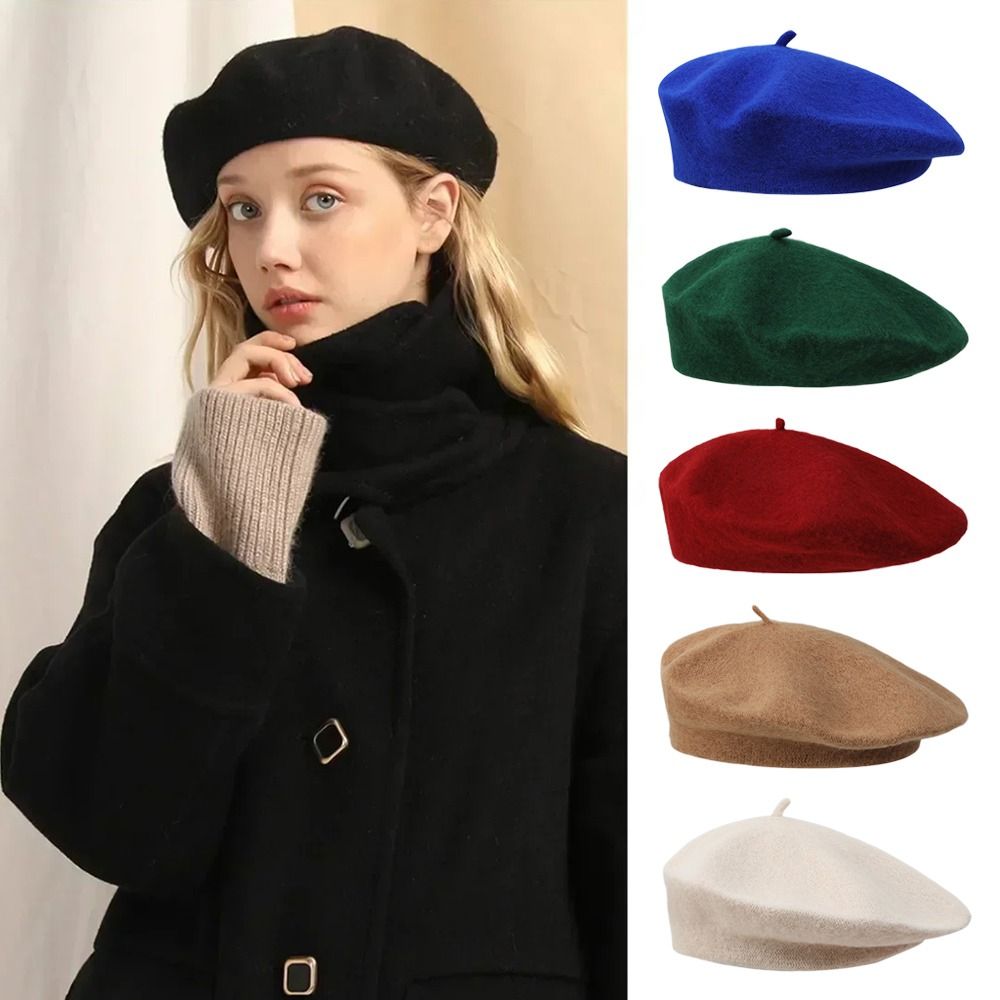หมวกเบเร่ต์ไหมพรมแฟชั่นฤดูหนาว - Beret French Wool บทวิจารณ์และราคา