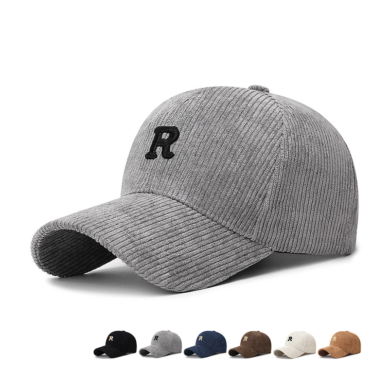 หมวกเบสบอลผ้าคอร์ดูรอยปักตัวอั - Baseball Cap Structured บทวิจารณ์และราคา