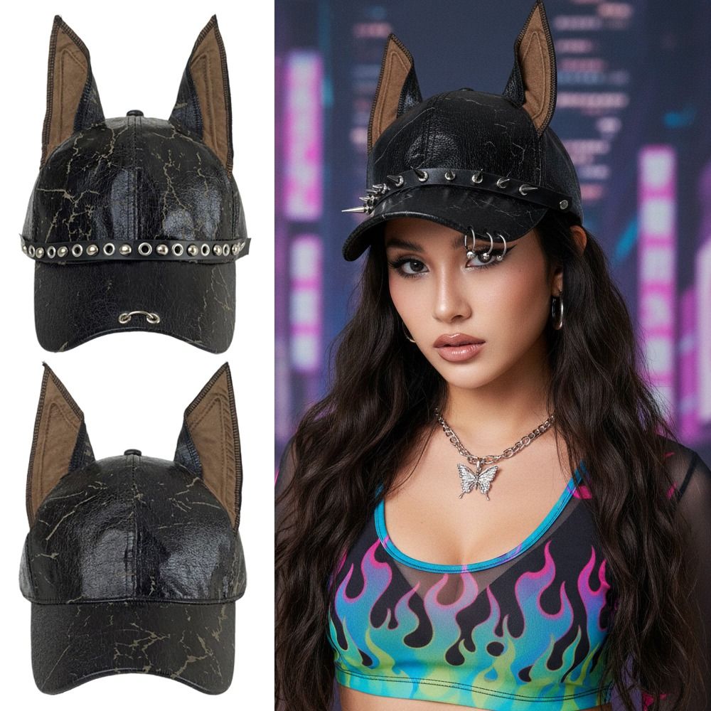 หมวกเบสบอลแฟชั่นพังก์ลายหูสุนั - Baseball Cap Structured บทวิจารณ์และราคา