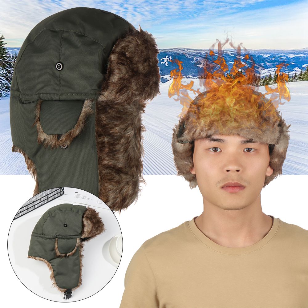 หมวกกันหนาวแบบมีที่ปิดหู หมวกส - Winter Trapper Hat บทวิจารณ์และราคา