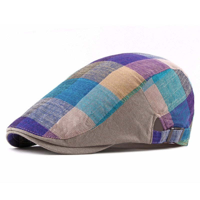 หมวกเบเร่ต์ลายสก็อตผ้าฝ้ายแบบย - Newsboy Cap Ivy บทวิจารณ์และราคา