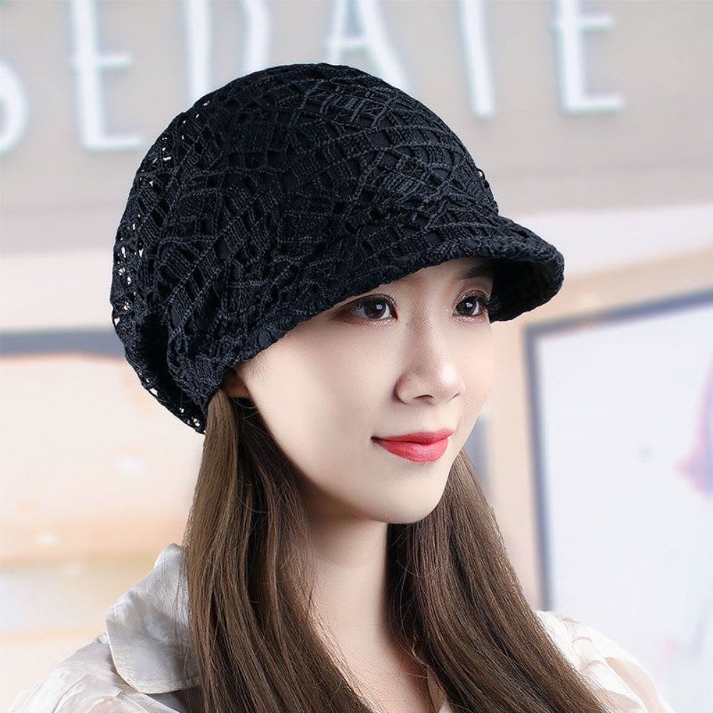 หมวกบีนนี่ปักลายดอกไม้แบบโปร่ง - Baseball Cap Structured บทวิจารณ์และราคา