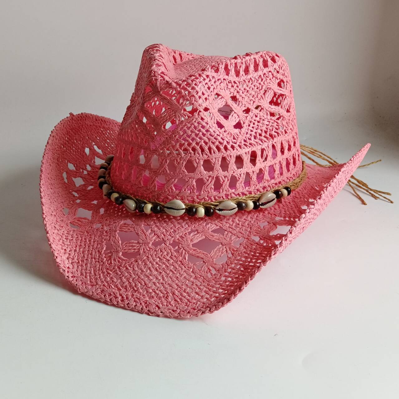 หมวกคาวบอยสีชมพู หมวกฟางคาวบอย - Cowboy Hat Straw บทวิจารณ์และราคา